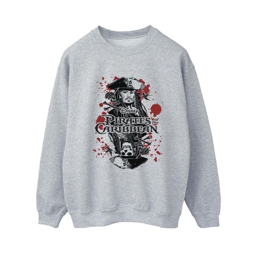 Pirates of the Caribbean Womens/Ladies Jack Sparrow Sweatshirt / Sports Gray